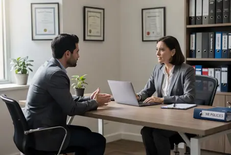 Employee reviewing a written complaint at a desk, illustrating protected activity in a New York workplace retaliation claim.