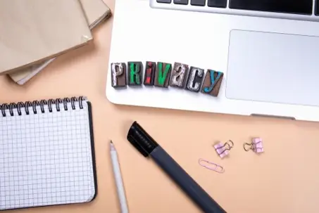 Privacy word made from colorful wooden alphabet letters. GDPR General Data Protection Regulation. Cyber security and privacy concept