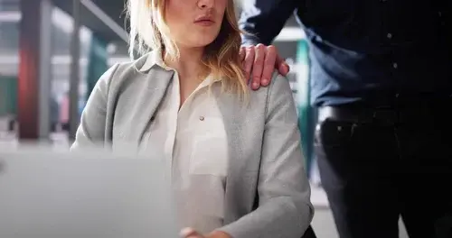 Sexual Harassment At Workplace Inappropriate Touching On Shoulder