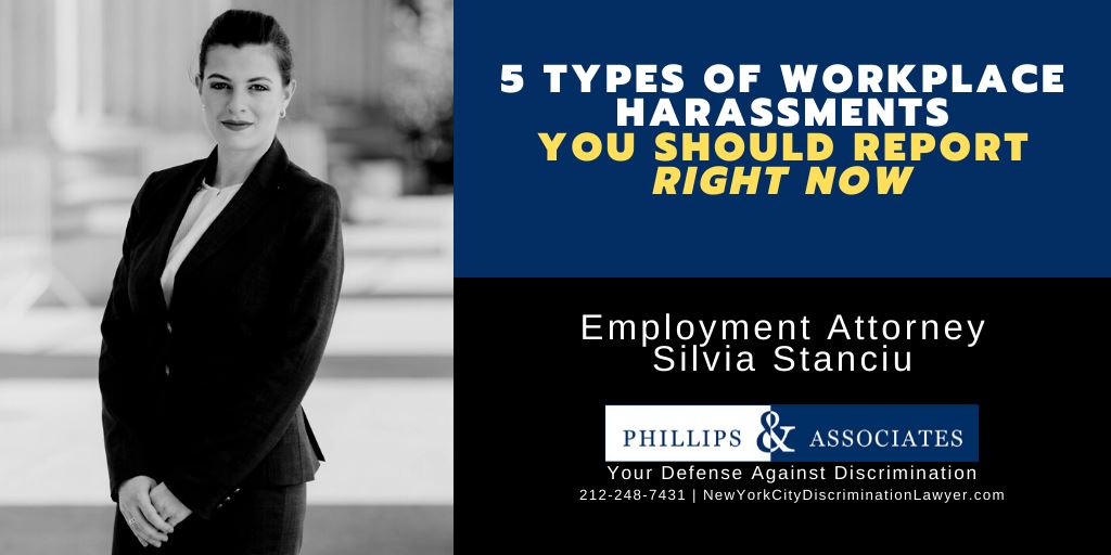 Types of workplace harassments